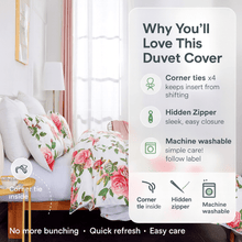 Load image into Gallery viewer, DaDa Bedding Romantic Roses Lovely Spring Pink Floral Duvet Cover Set w/ Pillow Cases (JHW-879)