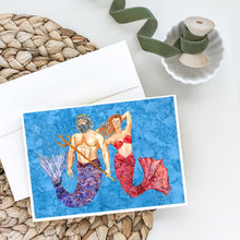 Load image into Gallery viewer, Mermaid and Merman Greeting Cards -  Blank Note Cards – 8-Pack of Artist-Designed Cards with Envelopes