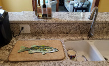 Load image into Gallery viewer, Small Mouth Bass Dish Drying Mat – Absorbent, Artistic Kitchen Essentials 8806DDM
