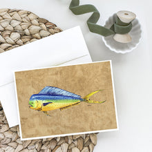 Load image into Gallery viewer, Dolphin Mahi Mahi Greeting Cards -  Blank Note Cards – 8-Pack of Artist-Designed Cards with Envelopes