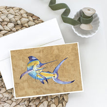 Load image into Gallery viewer, Blue Marlin Greeting Cards -  Blank Note Cards – 8-Pack of Artist-Designed Cards with Envelopes