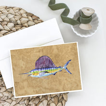 Load image into Gallery viewer, Swordfish Greeting Cards -  Blank Note Cards – 8-Pack of Artist-Designed Cards with Envelopes