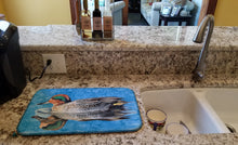 Load image into Gallery viewer, Teal Duck Dish Drying Mat – Absorbent, Artistic Kitchen Essentials 8830DDM