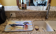 Load image into Gallery viewer, Wood Duck Dish Drying Mat – Absorbent, Artistic Kitchen Essentials 8831DDM