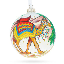 Load image into Gallery viewer, Festive Camel Glass Ball Christmas Ornament 4 Inches