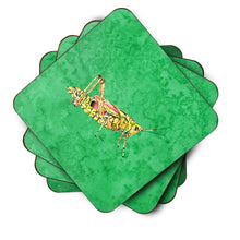 Load image into Gallery viewer, Grasshopper on Green Coasters - Set of 4 Lightweight Foam, Absorbent Drink Coasters