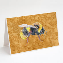 Load image into Gallery viewer, Bee on Gold Greeting Cards -  Blank Note Cards – 8-Pack of Artist-Designed Cards with Envelopes