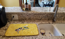 Load image into Gallery viewer, Bee on Yellow Dish Drying Mat – Absorbent, Artistic Kitchen Essentials 8851DDM