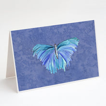 Load image into Gallery viewer, Butterfly on Slate Blue Greeting Cards -  Blank Note Cards – 8-Pack of Artist-Designed Cards with Envelopes