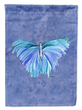 Load image into Gallery viewer, Butterfly on Slate Blue Garden Flag – Decorative Outdoor Yard Flag