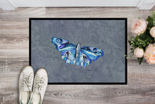 Load image into Gallery viewer, Butterfly on Gray Doormat - 24x36 Decorative Floor Mat – Indoor/Outdoor Rug