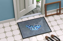 Load image into Gallery viewer, Butterfly on Gray Doormat - 24x36 Decorative Floor Mat – Indoor/Outdoor Rug