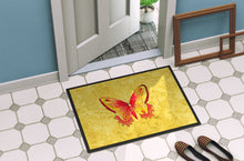 Load image into Gallery viewer, Butterfly on Yellow Doormat - 24x36 Decorative Floor Mat – Indoor/Outdoor Rug
