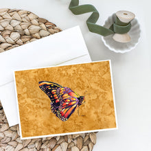 Load image into Gallery viewer, Butterfly on Gold Greeting Cards -  Blank Note Cards – 8-Pack of Artist-Designed Cards with Envelopes