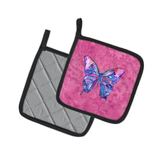 Load image into Gallery viewer, Butterfly on Pink Pot Holders - Set of 2 Decorative Kitchen Helpers | Made in the USA 8859PTHD