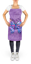 Load image into Gallery viewer, Butterfly on Purple Apron – Artist-Designed Kitchen, BBQ &amp; Craft Apron