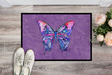Load image into Gallery viewer, Butterfly on Purple Doormat - 24x36 Decorative Floor Mat – Indoor/Outdoor Rug