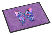Load image into Gallery viewer, Butterfly on Purple Doormat - 24x36 Decorative Floor Mat – Indoor/Outdoor Rug