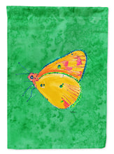 Load image into Gallery viewer, Butterfly Orange on Green Flag Canvas House Size