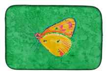 Load image into Gallery viewer, Butterfly Orange on Green Dish Drying Mat – Absorbent, Artistic Kitchen Essentials 8861DDM