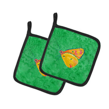 Load image into Gallery viewer, Butterfly Orange on Green Pot Holders - Set of 2 Decorative Kitchen Helpers | Made in the USA 8861PTHD