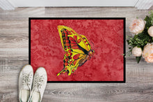 Load image into Gallery viewer, Butterfly on Red Doormat - 24x36 Decorative Floor Mat – Indoor/Outdoor Rug