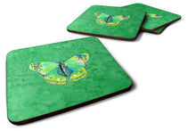 Load image into Gallery viewer, Butterfly Green on Green Coasters - Set of 4 Lightweight Foam, Absorbent Drink Coasters