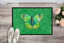 Load image into Gallery viewer, Butterfly Green on Green Doormat - 24x36 Decorative Floor Mat – Indoor/Outdoor Rug