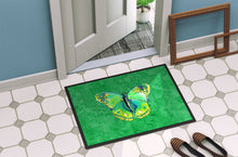 Load image into Gallery viewer, Butterfly Green on Green Doormat - 24x36 Decorative Floor Mat – Indoor/Outdoor Rug