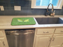 Load image into Gallery viewer, Dragonfly on Avacado Dish Drying Mat – Absorbent, Artistic Kitchen Essentials 8864DDM