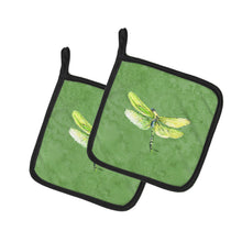 Load image into Gallery viewer, Dragonfly on Avacado Pot Holders - Set of 2 Decorative Kitchen Helpers | Made in the USA 8864PTHD