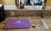 Load image into Gallery viewer, Dragonfly on Purple Dish Drying Mat – Absorbent, Artistic Kitchen Essentials 8865DDM