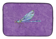 Load image into Gallery viewer, Dragonfly on Purple Dish Drying Mat – Absorbent, Artistic Kitchen Essentials 8865DDM