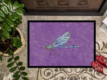 Load image into Gallery viewer, Dragonfly on Purple Doormat - 24x36 Decorative Floor Mat – Indoor/Outdoor Rug