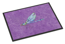 Load image into Gallery viewer, Dragonfly on Purple Doormat - 24x36 Decorative Floor Mat – Indoor/Outdoor Rug