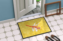 Load image into Gallery viewer, Dragonfly on Yellow Doormat - 24x36 Decorative Floor Mat – Indoor/Outdoor Rug