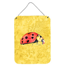 Load image into Gallery viewer, Lady Bug on Yellow Aluminium Metal Wall or Door Hanging Prints