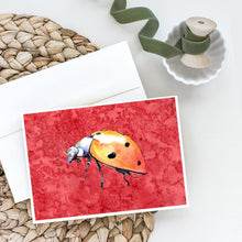 Load image into Gallery viewer, Lady Bug on Red Greeting Cards -  Blank Note Cards – 8-Pack of Artist-Designed Cards with Envelopes