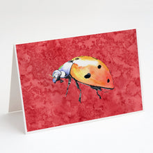 Load image into Gallery viewer, Lady Bug on Red Greeting Cards -  Blank Note Cards – 8-Pack of Artist-Designed Cards with Envelopes