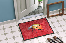 Load image into Gallery viewer, Lady Bug on Red Doormat - 24x36 Decorative Floor Mat – Indoor/Outdoor Rug