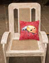 Load image into Gallery viewer, Lady Bug on Red   Canvas Throw Pillow - 14x14 Decorative Pillow – Art for Your Home &amp; Patio