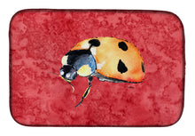 Load image into Gallery viewer, Lady Bug on Red Dish Drying Mat – Absorbent, Artistic Kitchen Essentials 8869DDM