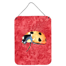 Load image into Gallery viewer, Lady Bug on Red Aluminium Metal Wall or Door Hanging Prints