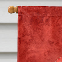 Load image into Gallery viewer, Lady Bug on Deep Red Flag Canvas House Size