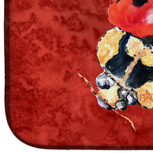 Load image into Gallery viewer, Lady Bug on Deep Red Dish Drying Mat – Absorbent, Artistic Kitchen Essentials 8870DDM