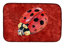 Load image into Gallery viewer, Lady Bug on Deep Red Dish Drying Mat – Absorbent, Artistic Kitchen Essentials 8870DDM