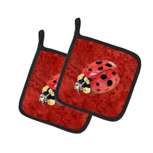 Load image into Gallery viewer, Lady Bug on Deep Red Pot Holders - Set of 2 Decorative Kitchen Helpers | Made in the USA 8870PTHD