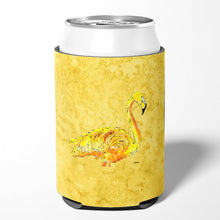 Load image into Gallery viewer, Flamingo on Yellow Can or Bottle Beverage Insulator Hugger