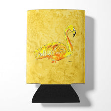 Load image into Gallery viewer, Flamingo on Yellow Can or Bottle Beverage Insulator Hugger