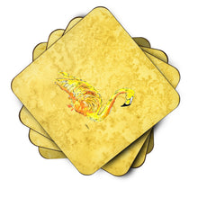 Load image into Gallery viewer, Flamingo on Yellow Coasters - Set of 4 Lightweight Foam, Absorbent Drink Coasters